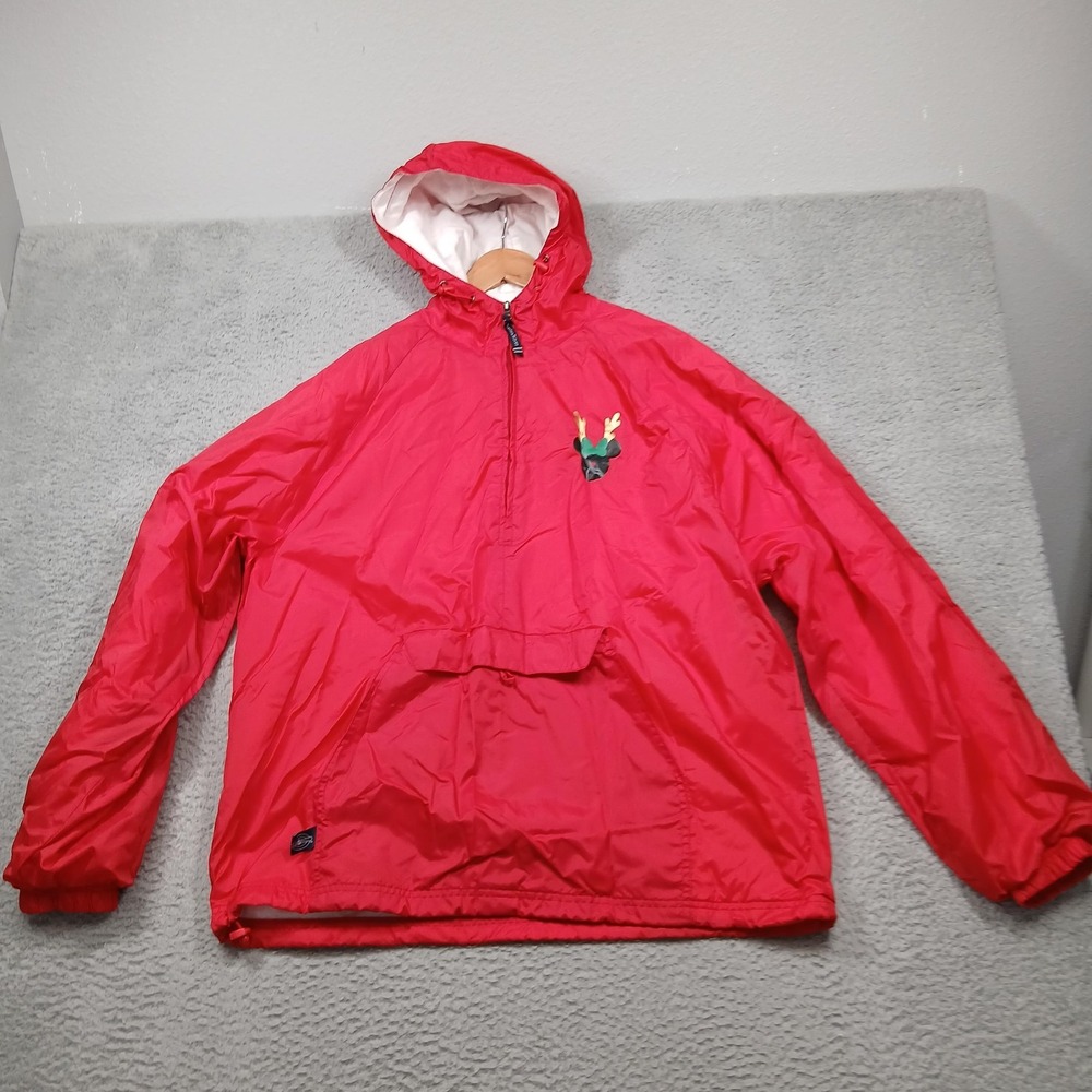 Charles River Apparel Jacket Womens‎ Large Hooded Windbreaker Minnie Christmas